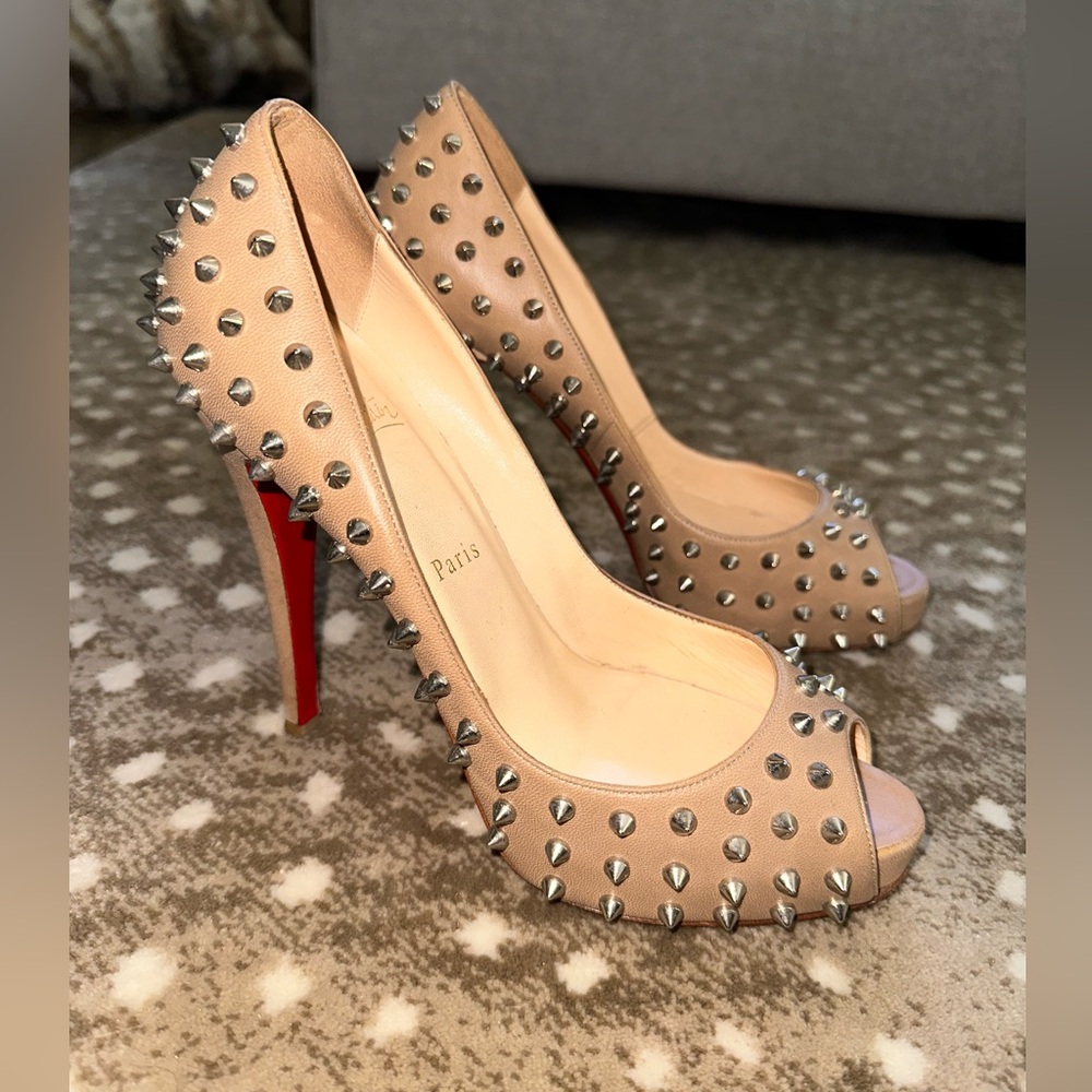 Christian Louboutin spike/studded leather pumps